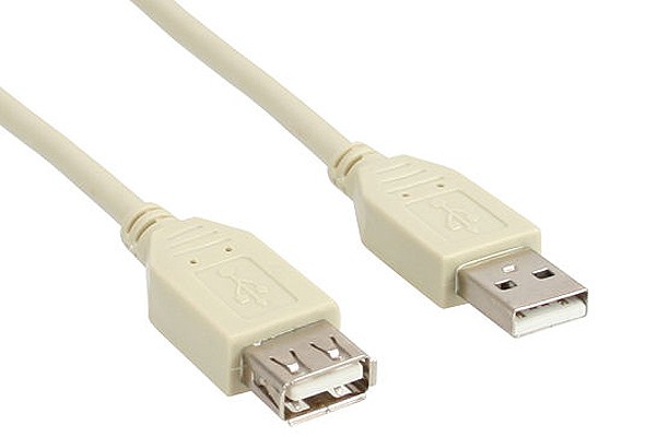 InLine® USB 2.0 Verlängerung, St/Bu Typ A, beige, 5m (500cm)