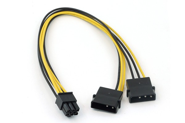 InLine® PCI-E Stromadapter, 2x4 Pin Molex -> 6pol für PCIe (PCI-Express)