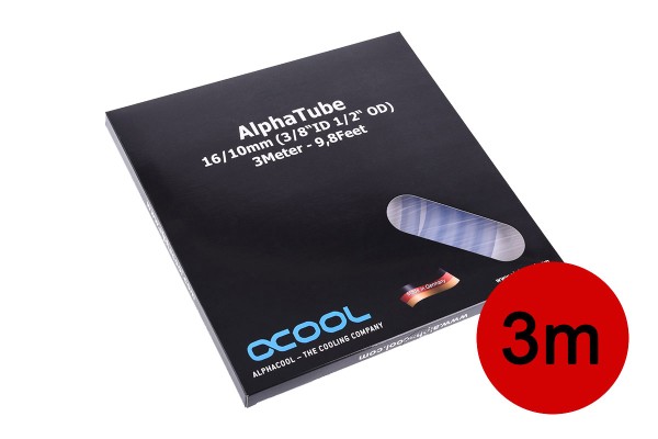 Alphacool Schlauch AlphaTube HF 16/10 (3/8"ID) - Klar 3m (9,8ft) Retailbox 300cm