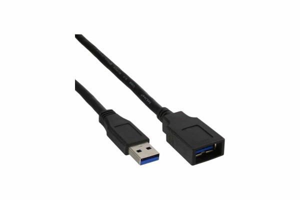 InLine® USB 3.0 Verlängerung, St/Bu Typ A, schwarz, 50cm
