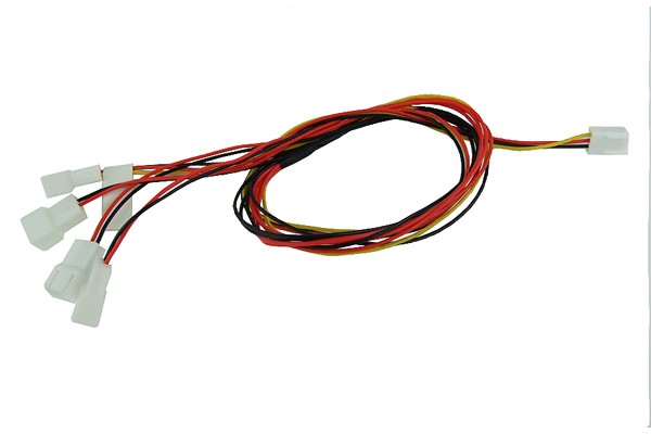 Phobya Y-Kabel 3Pin Molex auf 4x 3Pin 60cm