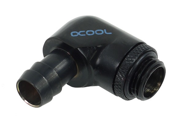 Alphacool HF 10mm (3/8") Schlauchanschluss 90° drehbar G1/4 mit O-Ring - Deep Black