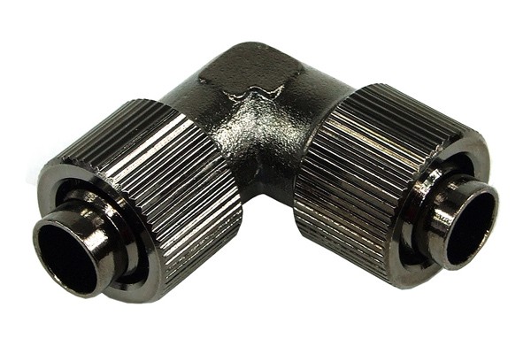 13/10mm (10x1,5mm) L Schlauchverbinder - kompakt - black nickel