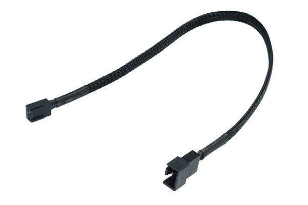 Phobya Adapter 4Pin PWM (Buchse) auf 3Pin (Stecker) - Schwarz 30cm